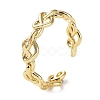 Brass Open Cuff Rings for Women RJEW-G296-01G-1