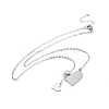 302 Stainless Steel Heart Puzzle Pendant Lariat Necklaces NJEW-I118-01P-2