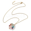 Chakra Yoga Gemstone Pendant Necklaces NJEW-JN05083-02-4