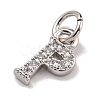 Initial Letter Brass with Cubic Zirconia Charms KK-Q814-26P-P-2