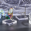 Globleland 2Pcs 2 Colors Square Transparent Acrylic Mineral Crystal Stands ODIS-GL0001-06-5