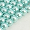 Pearlized Glass Pearl Round Beads Strands X-HY-10D-B12-1