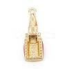 Brass Micro Pave Clear Cubic Zirconia Pendants KK-K255-16G-4