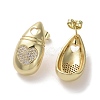 Brass Micro Pave Cubic Zirconia Stud Earrings EJEW-H308-08G-01-2