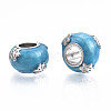 Rack Plating Alloy Enamel European Beads MPDL-N039-087-3