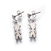 (Jewelry Parties Factory Sale)304 Stainless Steel Dangle Stud Earrings EJEW-O089-23P-1