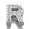 Alloy Letter Slide Charms RB-F034-01R-P-RS-1