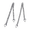 Rack Plated Brass Pave Crystal Rhinestone Chain with Heart Big Pendants KK-N216-419-03B-2