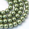 Baking Painted Pearlized Glass Pearl Round Bead Strands X-HY-Q003-4mm-49-1