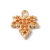 Brass Micro Pave Cubic Zirconia Charms KK-C062-046G-01-1