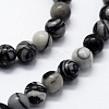 Natural Black Silk Stone/Netstone Beads Strands G-I199-11-4mm-3