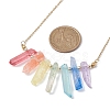 Dyed Colorful Natural Quartz Crystal Bullet Pendant Necklaces NJEW-JN04622-3