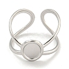 Non-Tarnish 304 Stainless Steel Oval Cuff Ring Components RJEW-A043-07P-2