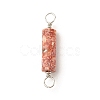 Natural Leopard Skin Jasper Connector Charms PALLOY-JF01574-04-3