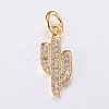 Brass Micro Pave Cubic Zirconia Charms X-ZIRC-E135-34G-1