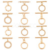 PandaHall Elite 12Pcs 6 Styles Brass Toggle Clasps KK-PH0006-45-1