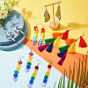 ANATTASOUL 6 Pair 6 Style Rainbow Color Pride Heart Acrylic & Polymer Clay Lollipop & Polyester Tassel Dangle Earrings EJEW-AN0003-33-7
