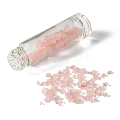 Natural Rose Quartz Chip Bead Roller Ball Bottles AJEW-H101-01G-1