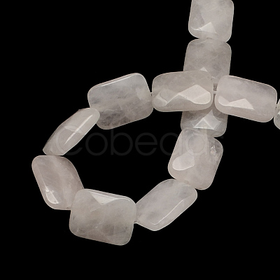 Faceted Rectangle Natural Rose Quartz Beads Strands X-G-R304-14-1