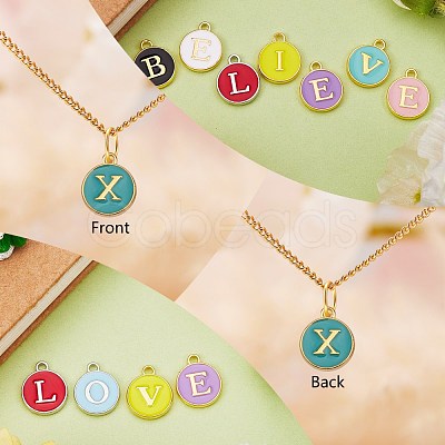 120Pcs 12 Colors Golden Plated Alloy Charms ENAM-SZ0001-64X-1