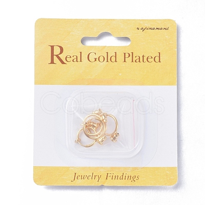 Brass Clip-on Earring Components X-KK-T038-243G-1