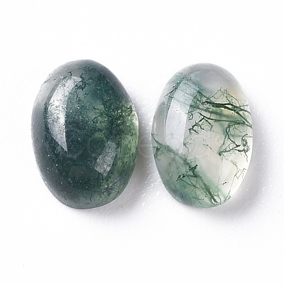 Natural Moss Agate Cabochons G-F697-E01-1