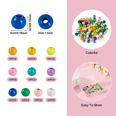 Pandahall 100Pcs 10 Colors Spray Painted Alloy Beads FIND-TA0003-08-1