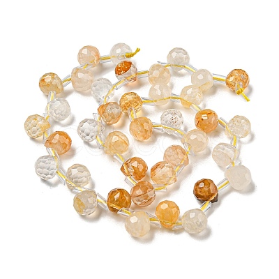 Natural Yellow Hematoid Quartz/Golden Healer Quartz Beads Strands G-H297-B17-02-1