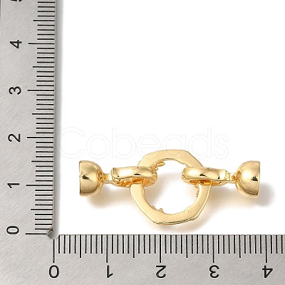 Brass Shell Fold Over Clasps KK-K389-017G-1