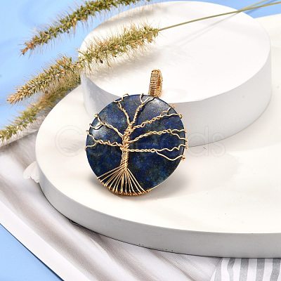 Natural Lapis Lazuli Pendants PALLOY-JF00924-01-1