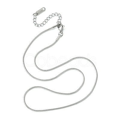 304 Stainless Steel Round Snake Chain Necklace for Men Women NJEW-YW0001-13-1