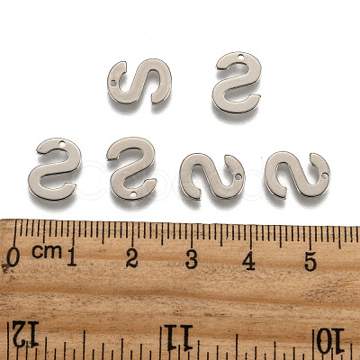 Non-Tarnish 304 Stainless Steel Letter Charms X-STAS-O072-S-1