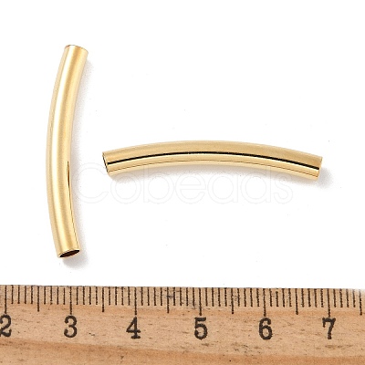 Brass Curved Tube Beads KK-H503-04G-03-1