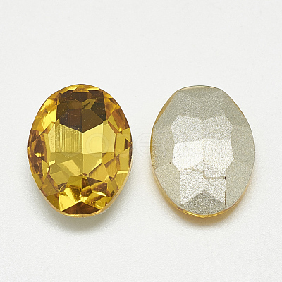 Pointed Back Glass Rhinestone Cabochons RGLA-T080-13x18mm-22-1