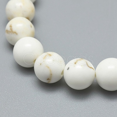 Natural Magnesite Bead Stretch Bracelets X-BJEW-K212-B-008-1