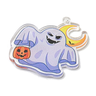 Halloween Theme Printed Acrylic Pendants OACR-P026-B06-1