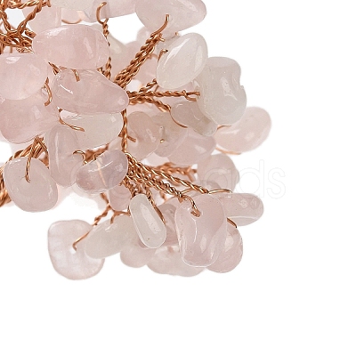 Natural Rose Quartz Chips Tree Decorations DJEW-M012-01D-1