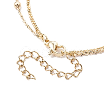 Brass Double Layer Chain Anklets AJEW-AN00604-1