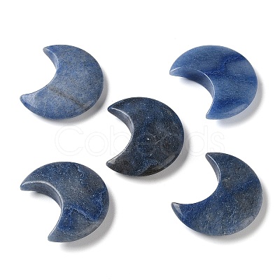 Natural Blue Aventurine Moon Palm Stones G-M416-04A-01-1