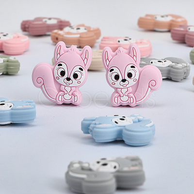 Globleland 20Pcs 10 Colors Squirrel Food Grade Eco-Friendly Silicone Beads SIL-GL0001-02-1