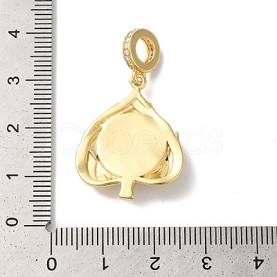 Rack Plating Brass Micro Pave Clear Cubic Zirconia European Dangle Charms KK-G504-26G-02-1