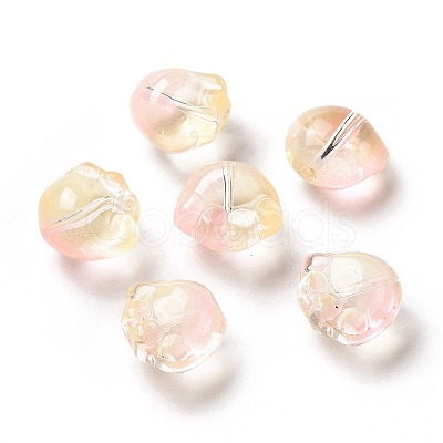 Transparent Spray Painted Glass Beads GLAA-I050-05B-1