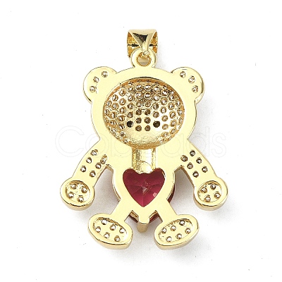 Brass Micro Pave Cubic Zirconia Pendants ZIRC-F137-01G-1