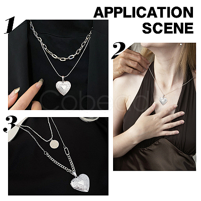 DICOSMETIC Heart Pendant Necklace DIY Making Kit DIY-DC0001-19-1