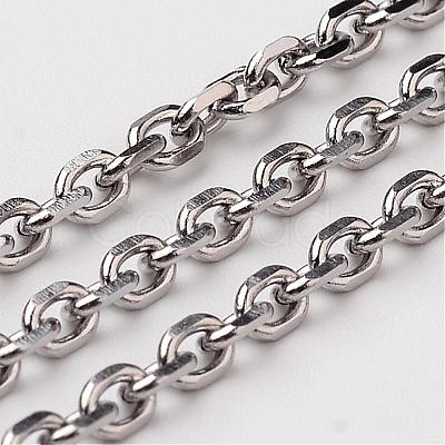 Tarnish Resistant 304 Stainless Steel Cable Chains CHS-K002-04-3mm-1