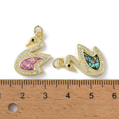 Brass Micro Pave Cubic Zirconia Pendants KK-A197-24G-1