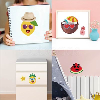 48 Sheets 8 Styles Summer Paper Make a Face Stickers DIY-WH0467-009-1