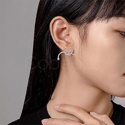 Anti-Tarnish Rhodium Plated 925 Sterling Silver Twist Knot Stud Earrings for Women JE1081A-1