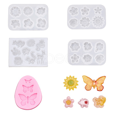 PandaHall Jewelry 5Pcs 5 Style DIY Silicone Molds DIY-PJ0001-23-1