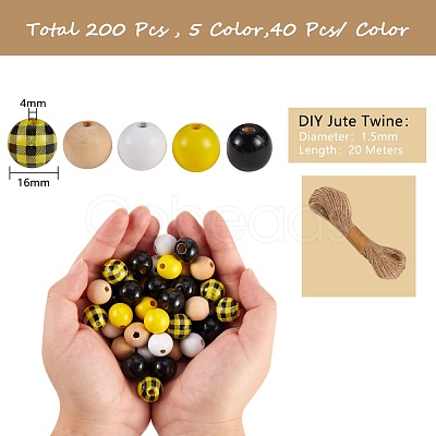 200Pcs Wooden Round Beads sgDIY-SZ0003-33A-1